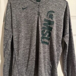 Nike Gray MSU Dri-Fit pull over Size Small